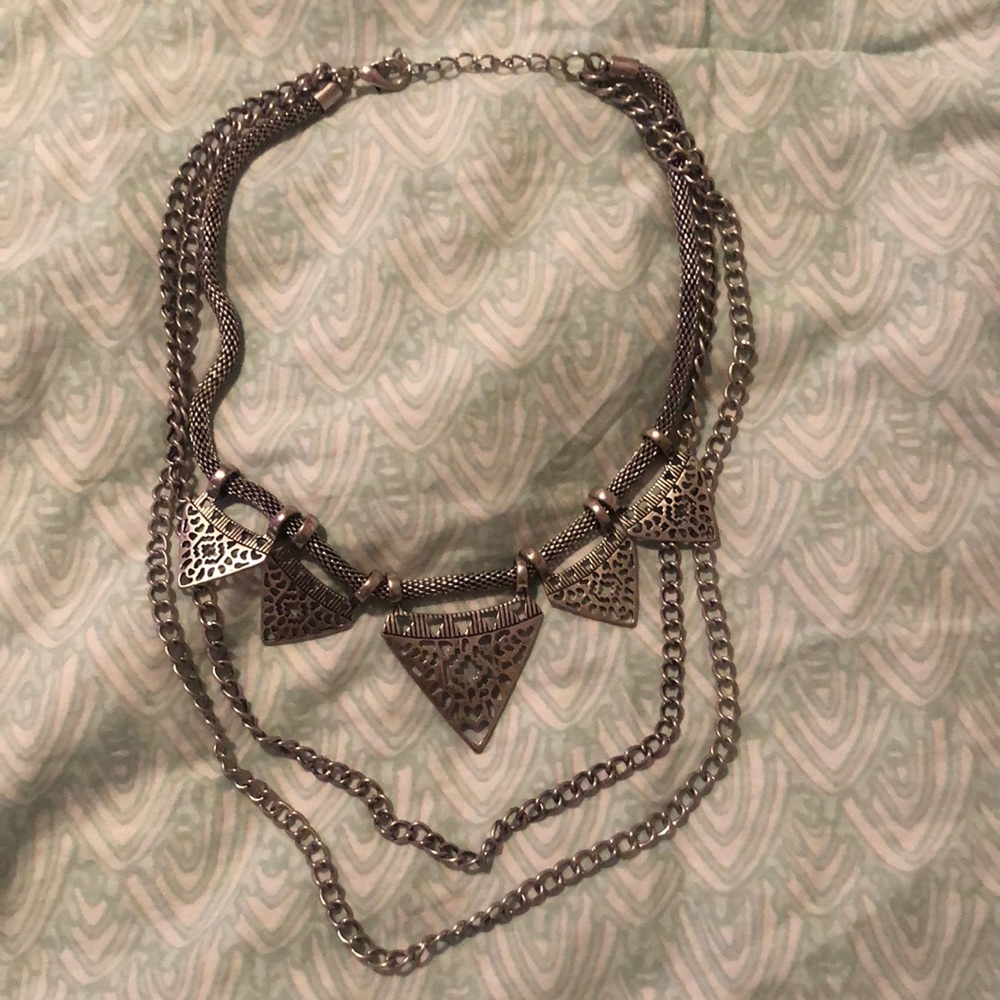 Silver statement necklace